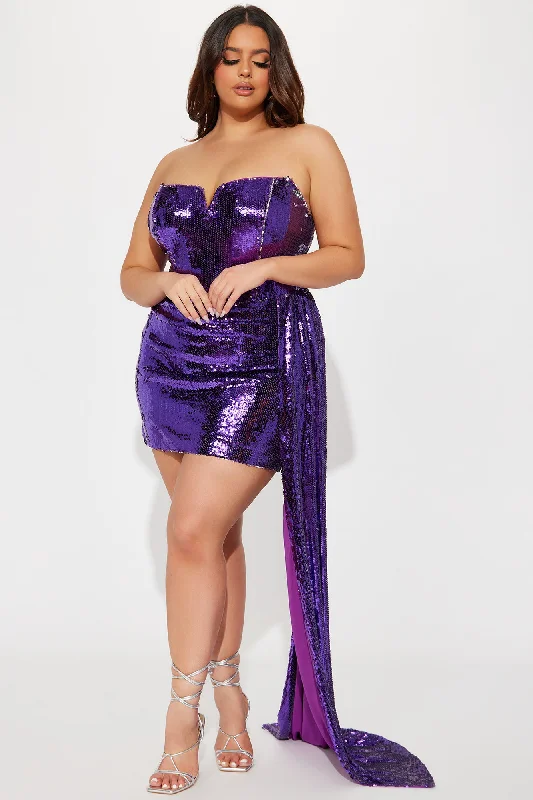 Alice Draped Mini Dress - Purple