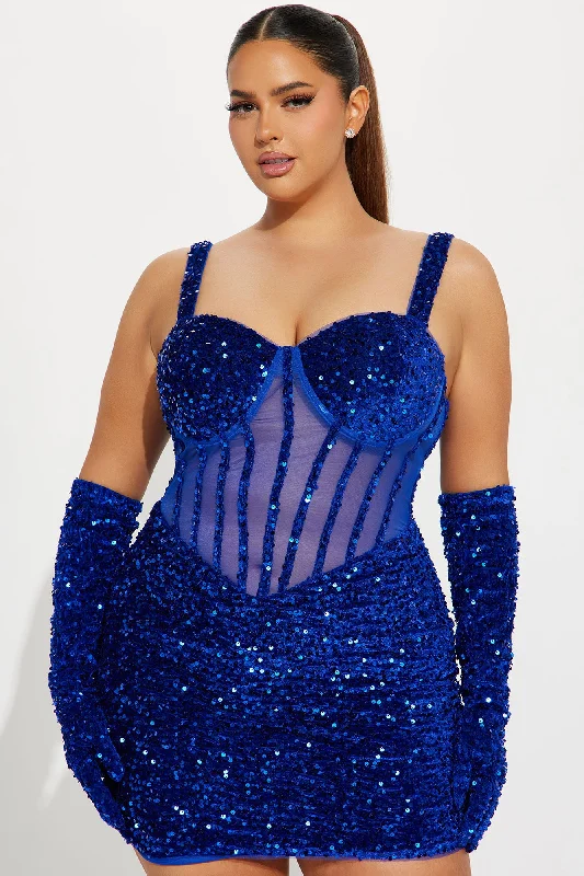 Khloe Sequin Mini Dress - Royal