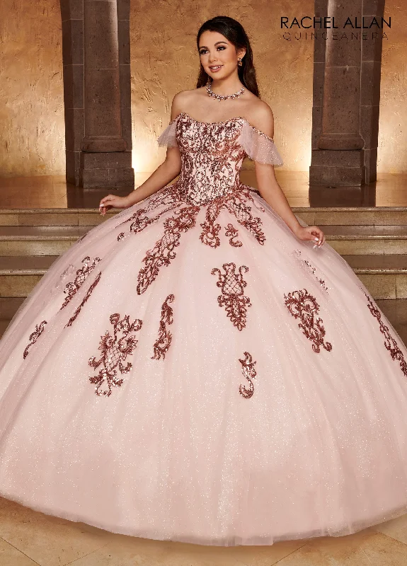 Applique Off Shoulder Quinceanera Dress by Rachel Allan RQ2166