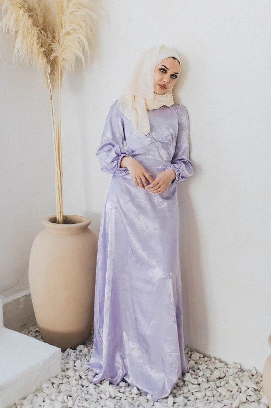 Ava Satin Dress - Lilac