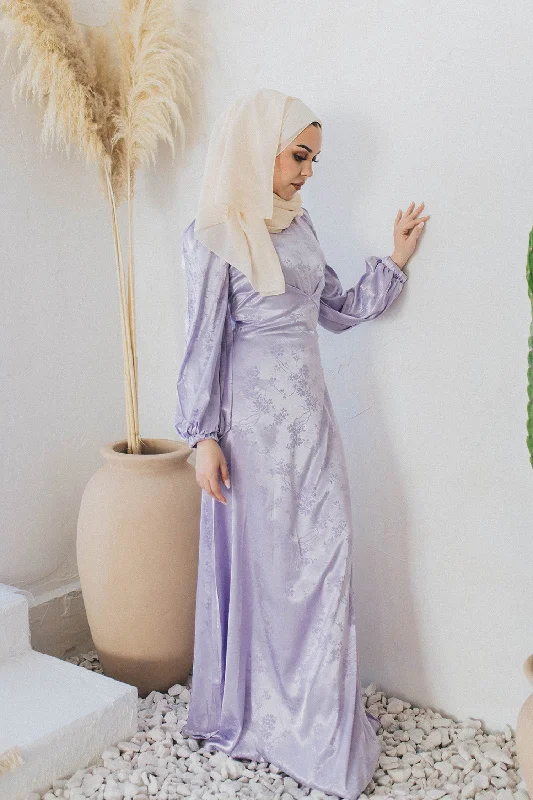 Ava Satin Dress - Lilac