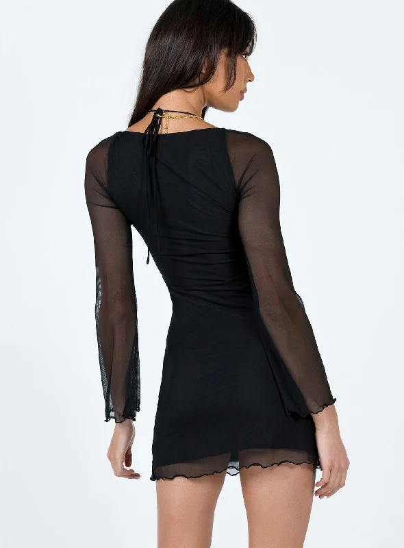 Bilbao Long Sleeve Mini Dress Black