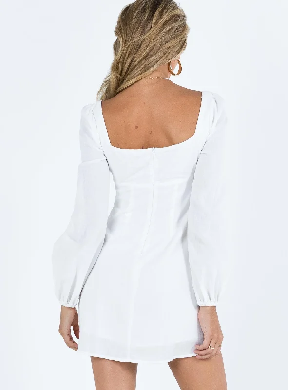 Hastings Long Sleeve Mini Dress White