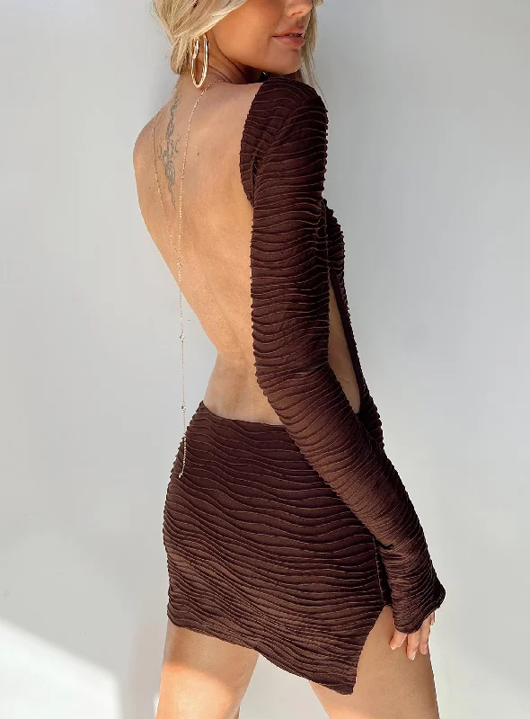 Ignite Mini Dress Brown