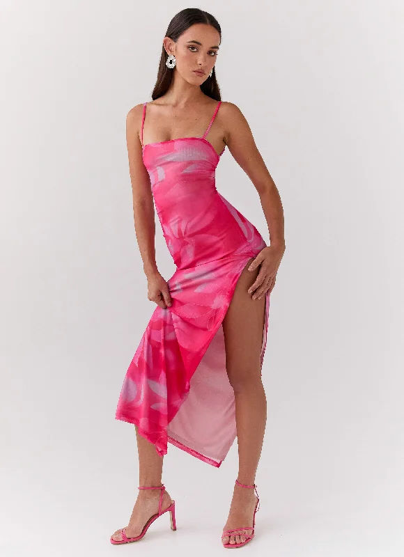 Life In Pink Maxi Dress - Abstract Bloom