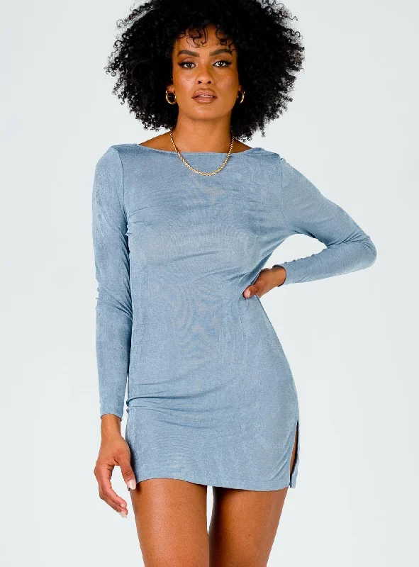 Montana Mini Dress Dusty Blue