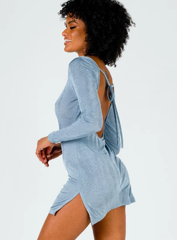 Montana Mini Dress Dusty Blue