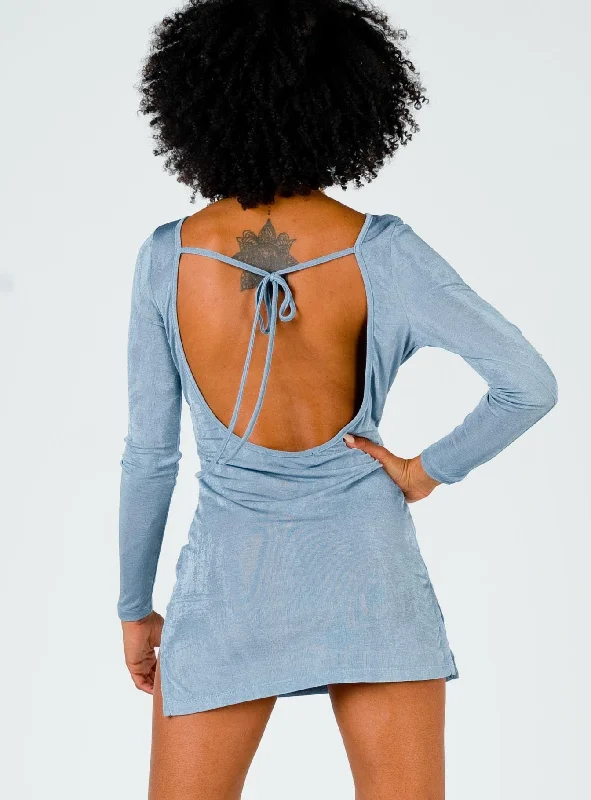 Montana Mini Dress Dusty Blue