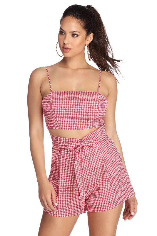 Picnic Time Gingham Crop Top