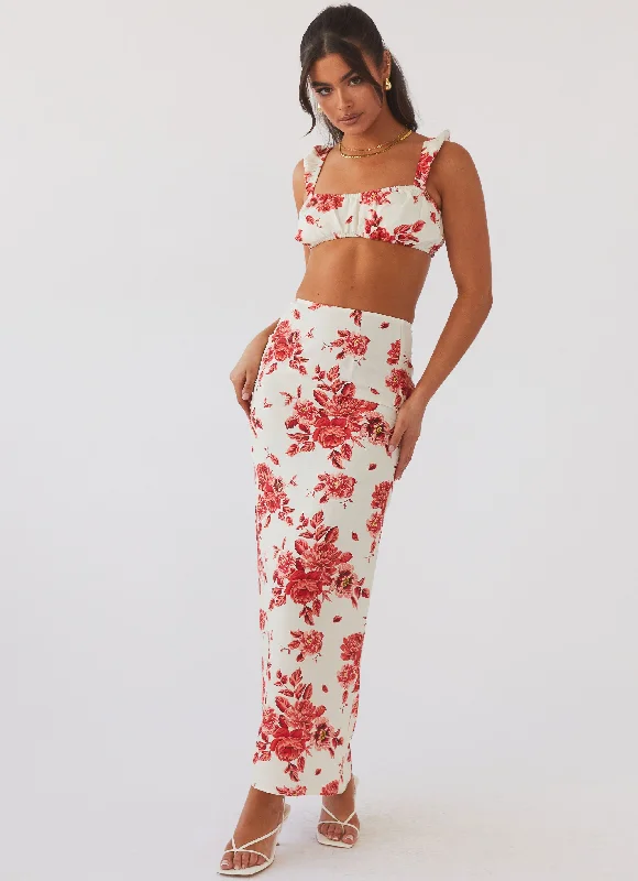 Valencia Villa Maxi Skirt - Rosa Floria