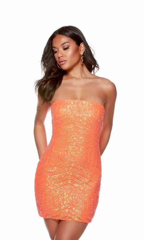 Strapless Short Tight Sequin Homecoming Dress 4631