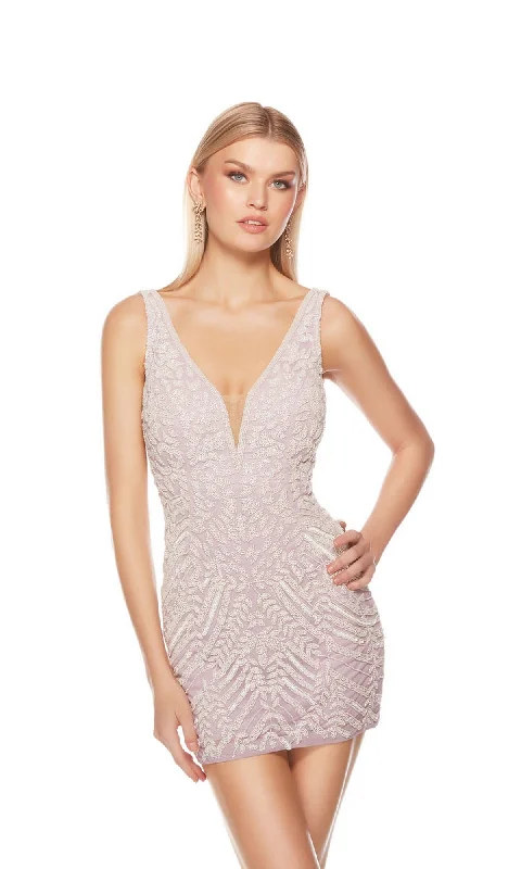 Two-Tone Short Beaded Homecoming Dress 84005