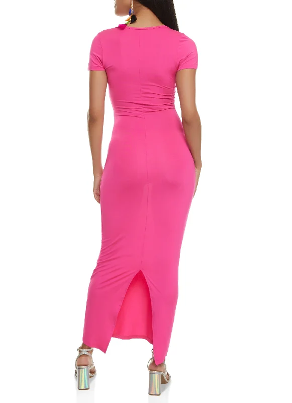 Solid Scoop Neck Maxi Dress