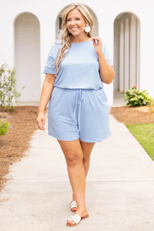 Happiness Blooms Romper, Spring Blue