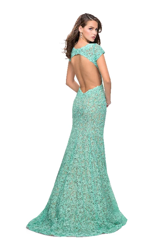 Open Back Floor Length Dress by La Femme