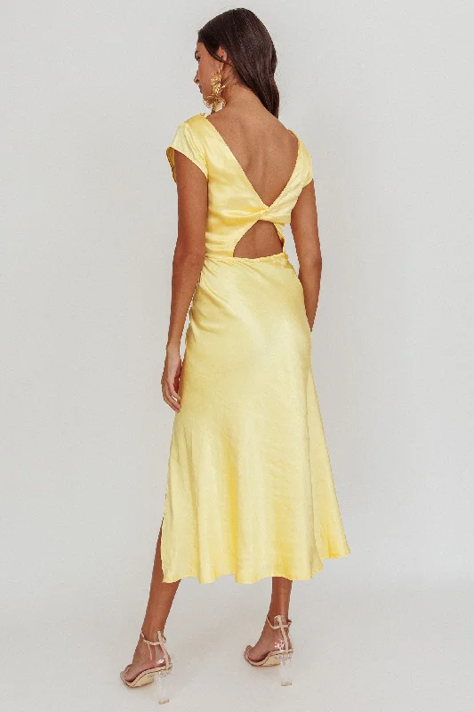 Lucinda Twist Back Midi Dress Butter