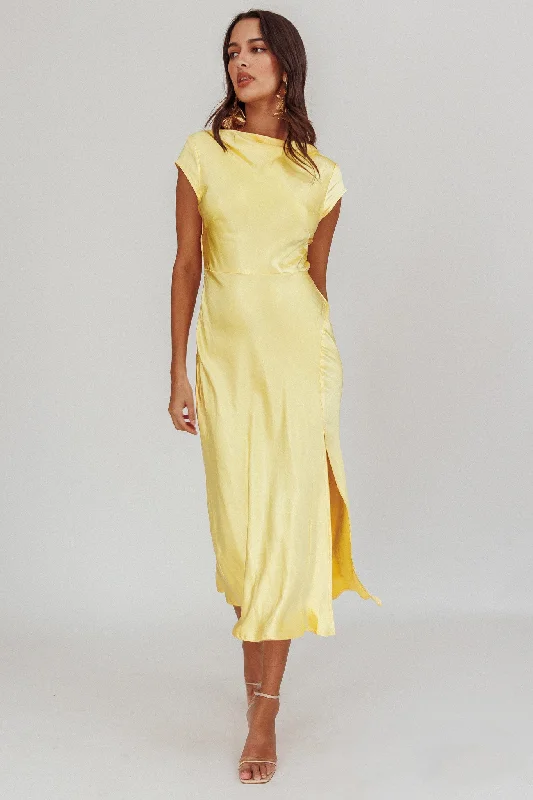 Lucinda Twist Back Midi Dress Butter