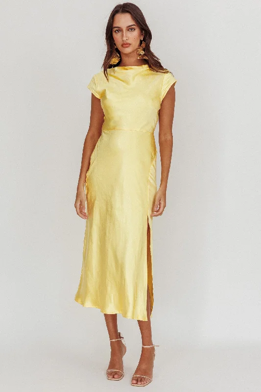 Lucinda Twist Back Midi Dress Butter