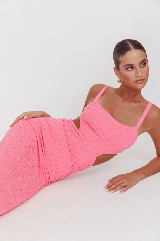 Piera Cut-Out Waist Maxi Dress Hot Pink