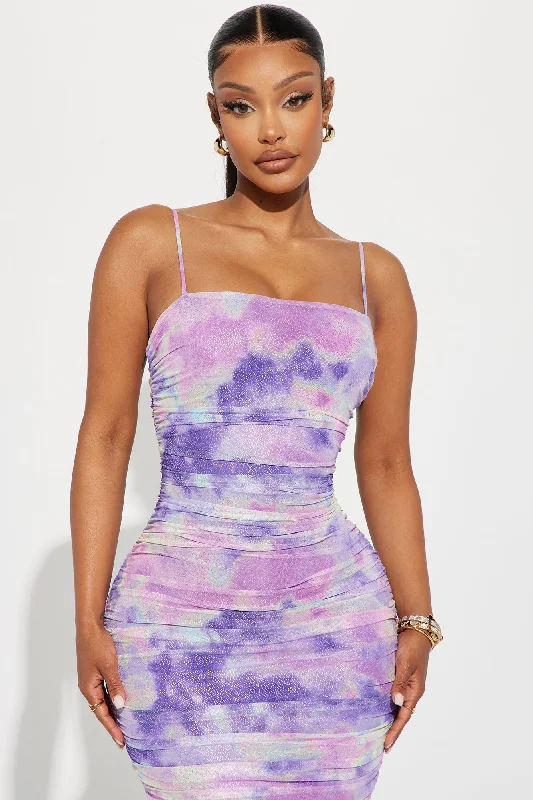 The Hamptons Mesh Midi Dress - Lavender