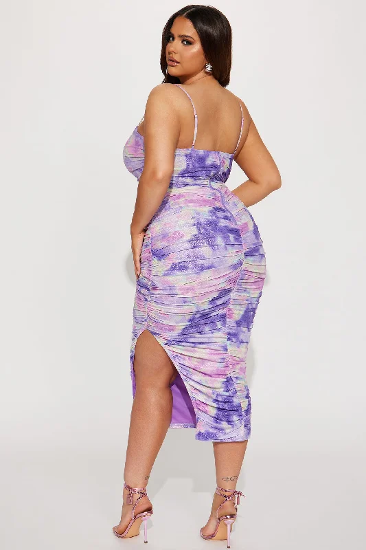 The Hamptons Mesh Midi Dress - Lavender