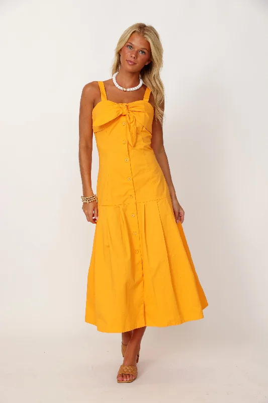 SALE - Yasmine Tie Bust Button Down Midi Dress