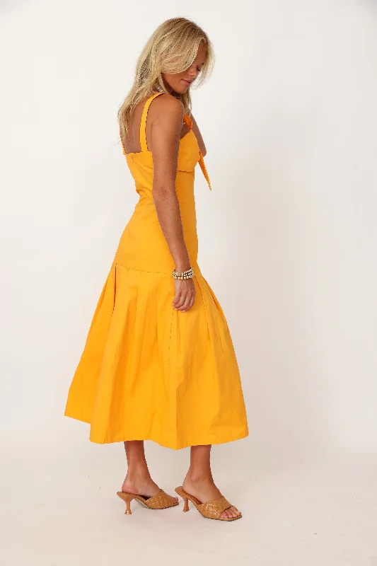 SALE - Yasmine Tie Bust Button Down Midi Dress