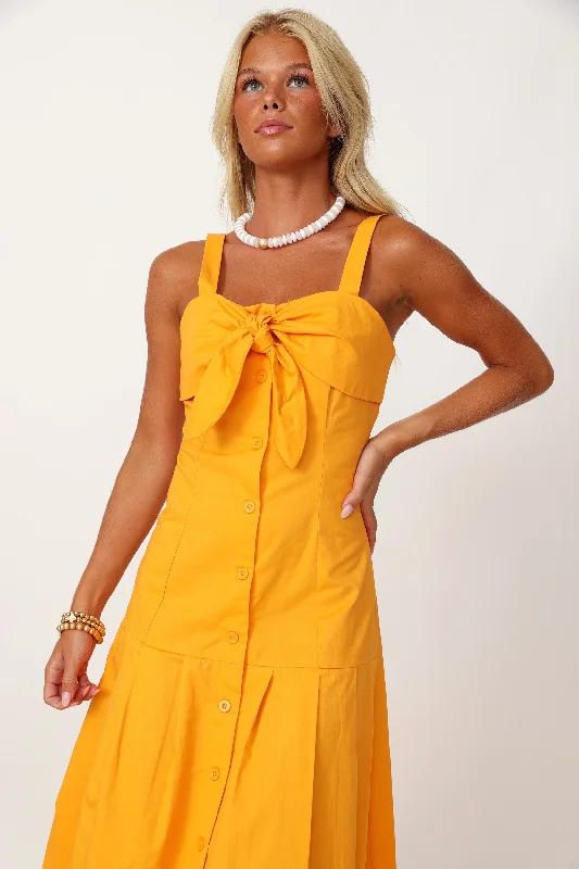 SALE - Yasmine Tie Bust Button Down Midi Dress