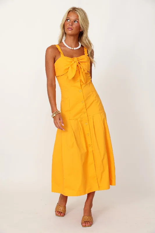 SALE - Yasmine Tie Bust Button Down Midi Dress