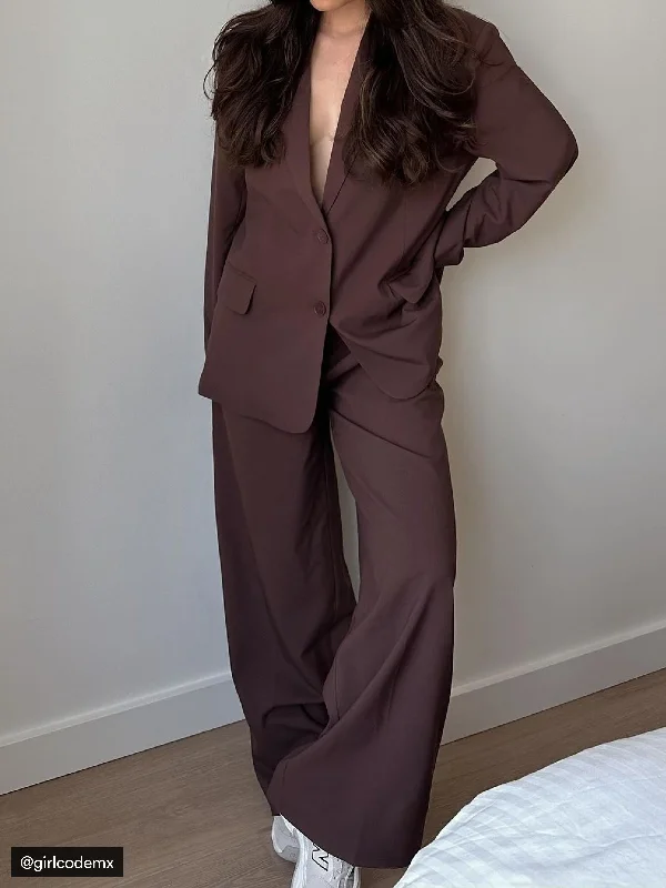 The Emma Ultra Wide Leg Pant in Dark Roast