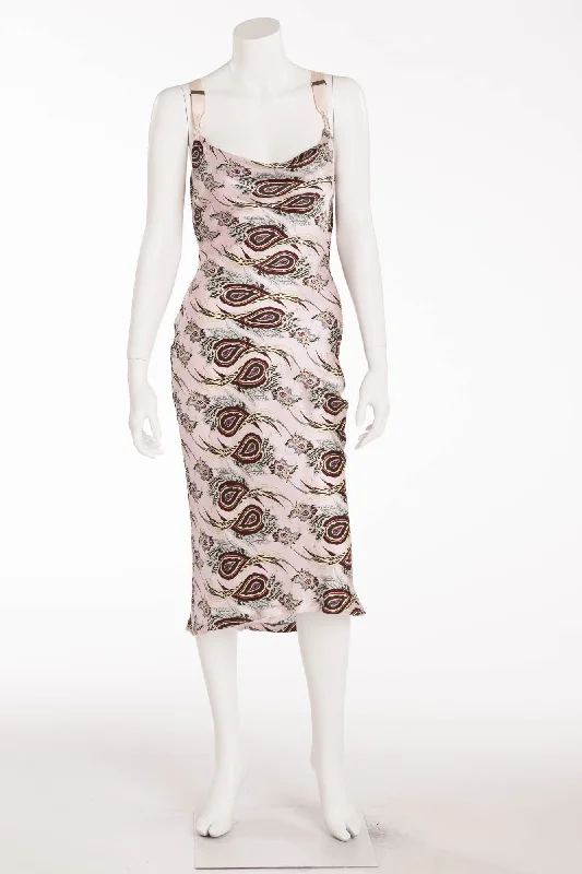 Original Alexander McQueen - Pink Peacock Print Halter Dress - IT 40