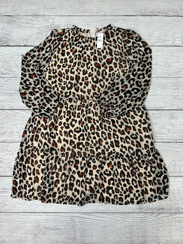 Animal Print Dress Casual Midi Loft, Size M