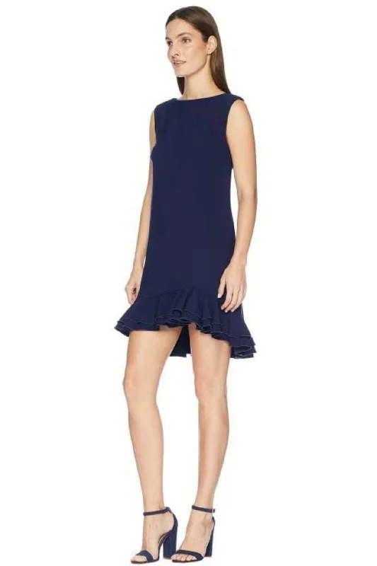 Dress with Frill Hem Navy