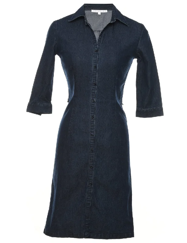 Dark Wash Denim Dress - S