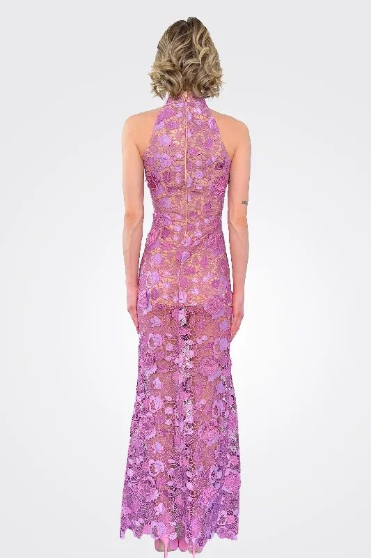 Etta Long Dress - Lavender Garden