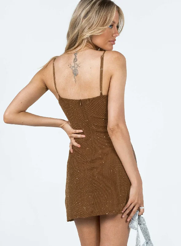 Feels Like Summer Mini Dress Brown