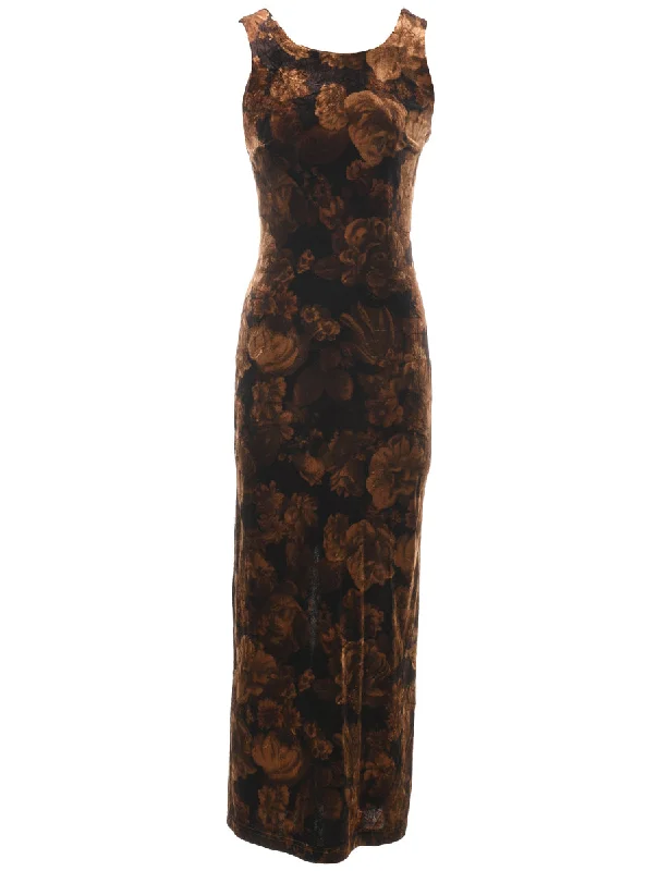 Floral Print Evening Dress - XS