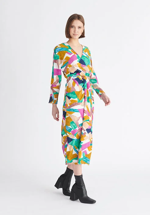 Geometrical Print Midi Dress