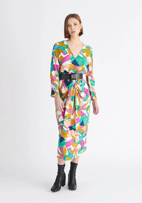 Geometrical Print Midi Dress