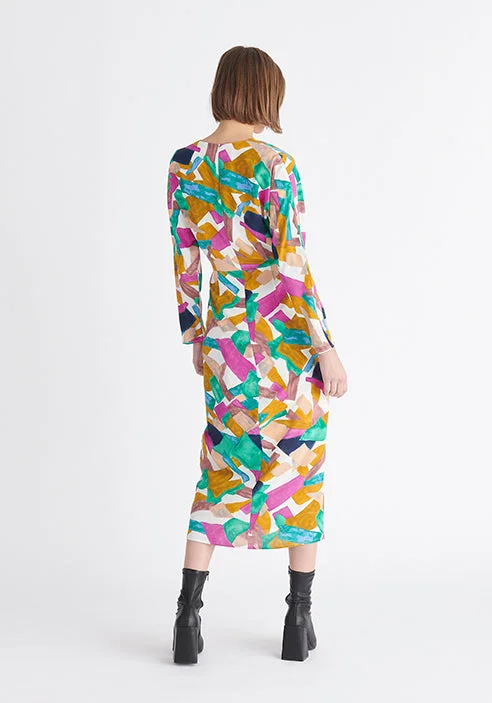 Geometrical Print Midi Dress