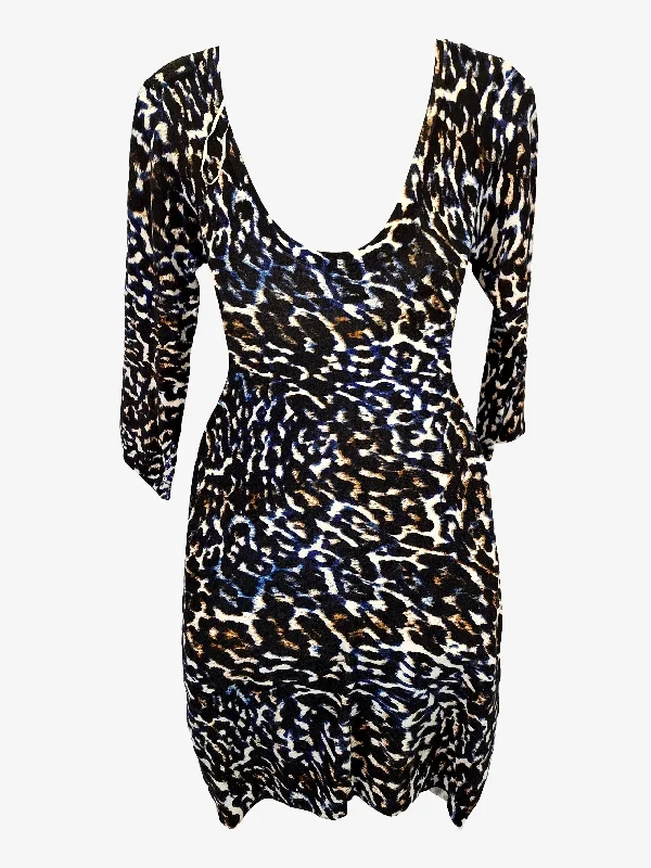 Guess Animal Print Stretch Knit Mini Dress Size M