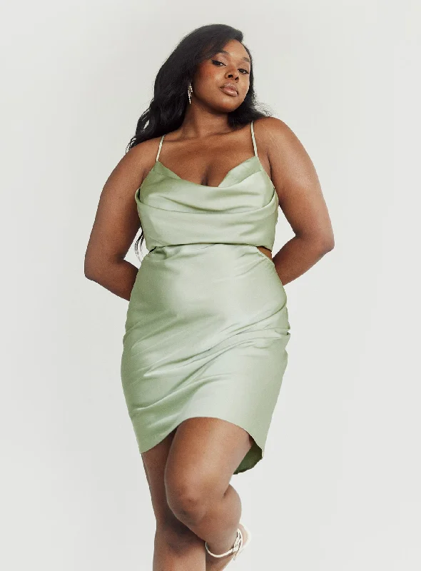 Jemma Mini Dress Sage Curve