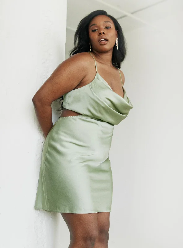 Jemma Mini Dress Sage Curve