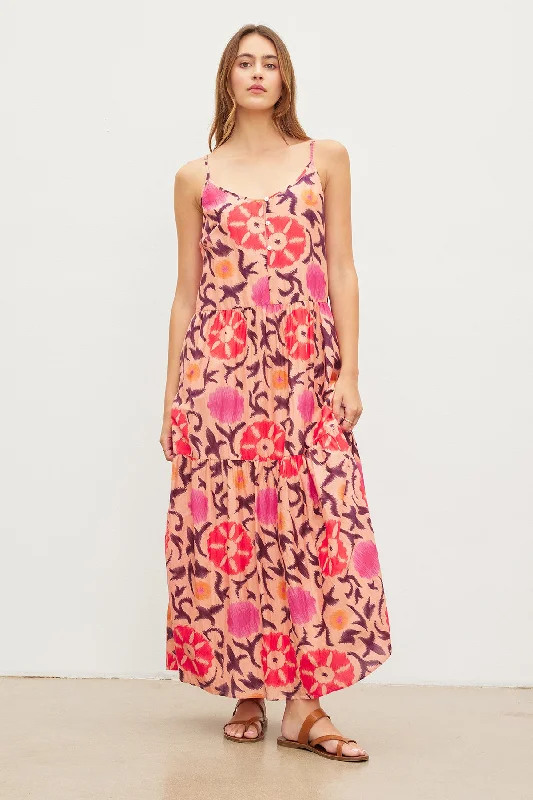 KATE PRINTED SILK COTTON VOILE TANK DRESS