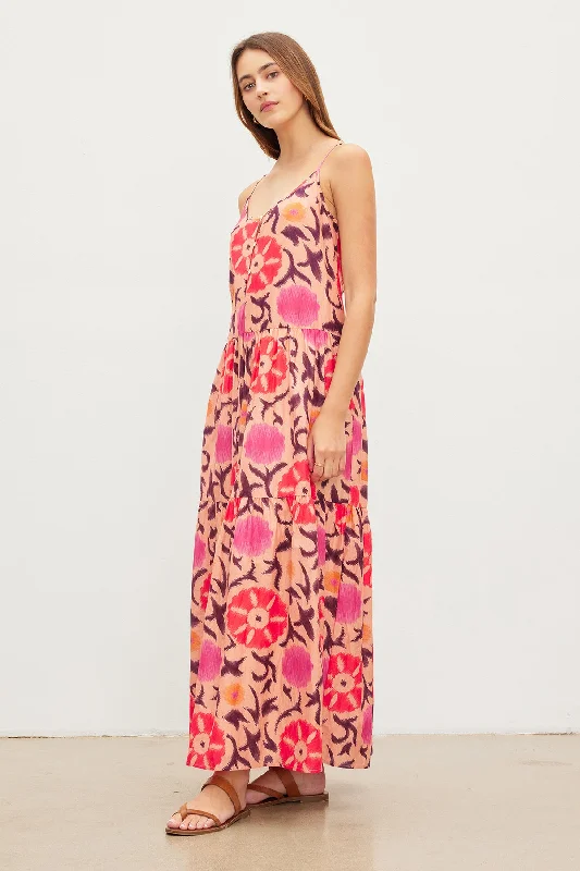 KATE PRINTED SILK COTTON VOILE TANK DRESS