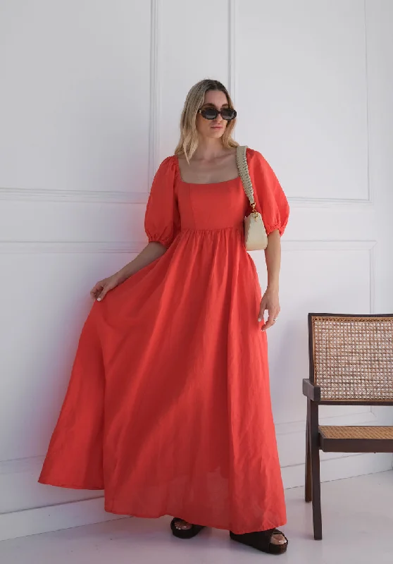 Miann & Co Womens - Beth Maxi Dress - Tomato