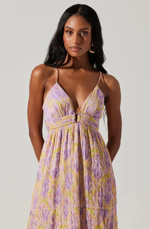 Minari Dress Purple Lime Floral