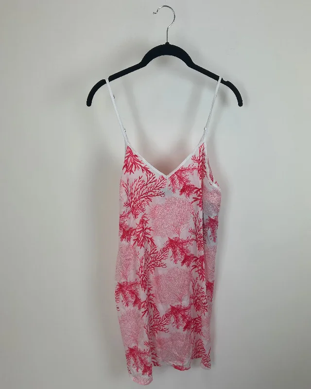 Pink Coral Reef-Print Nightgown - Small