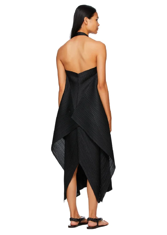 Pleated Back Dress - Black