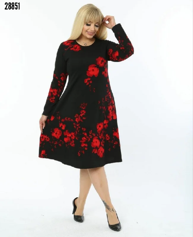 Plus size floral print dress REF:28851